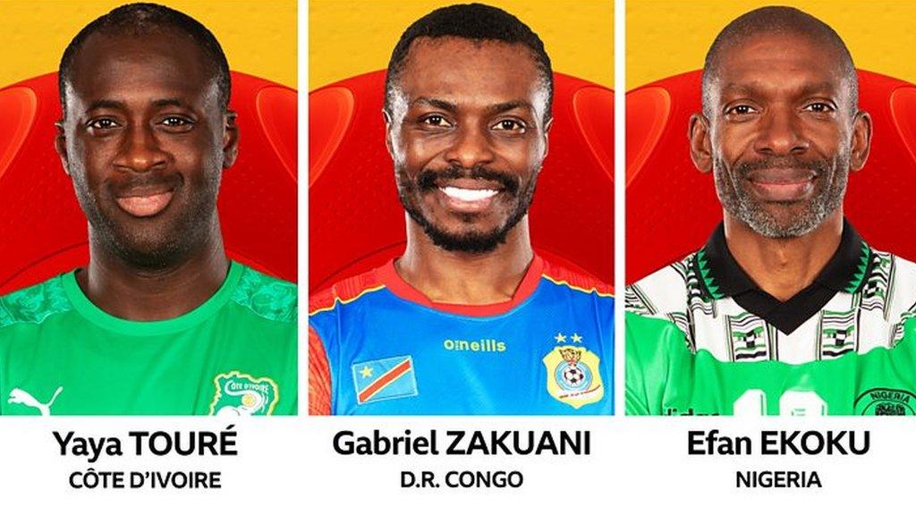 Yaya Toure, Gabriel Zakuani and Efan Ekoku