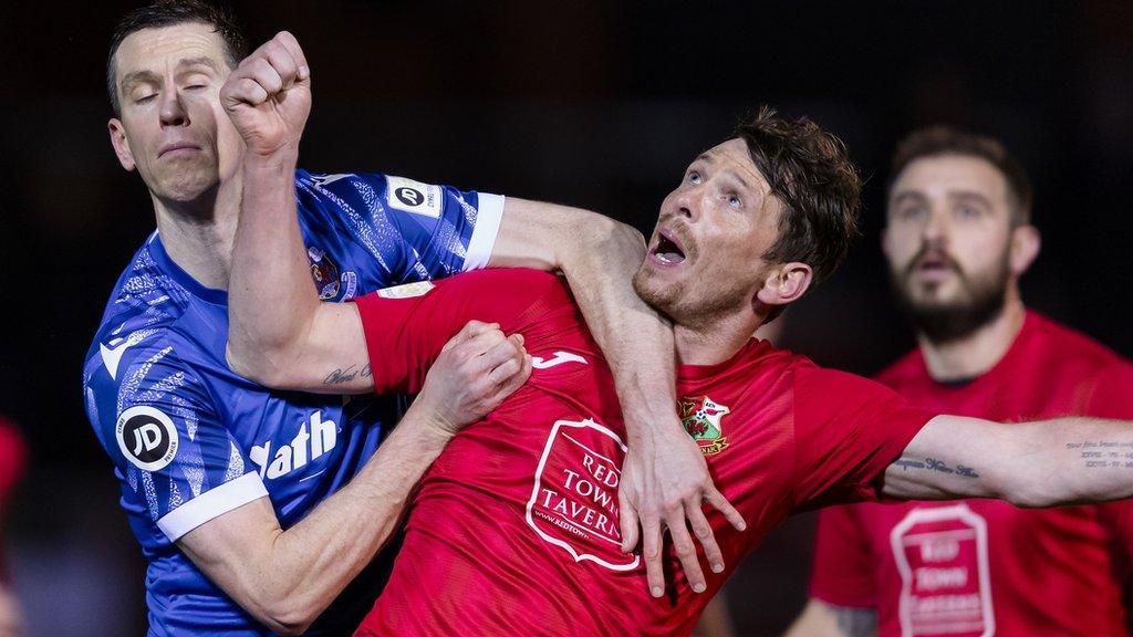 Penybont's Chris Venables in action against Llanelli