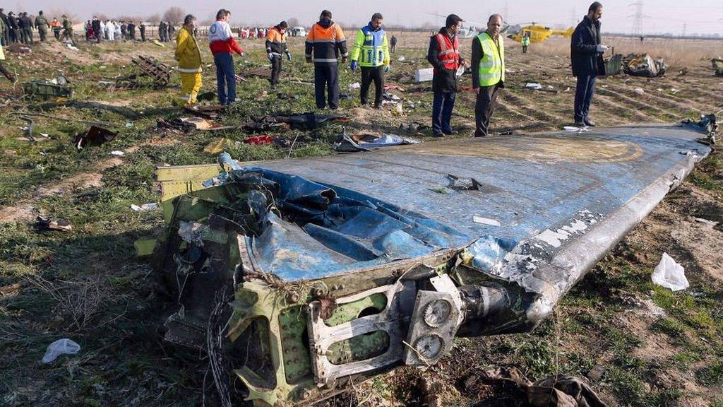 Plane debris in Iran