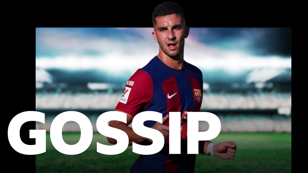 Ferran Torres behind the BBC Sport Gossip logo