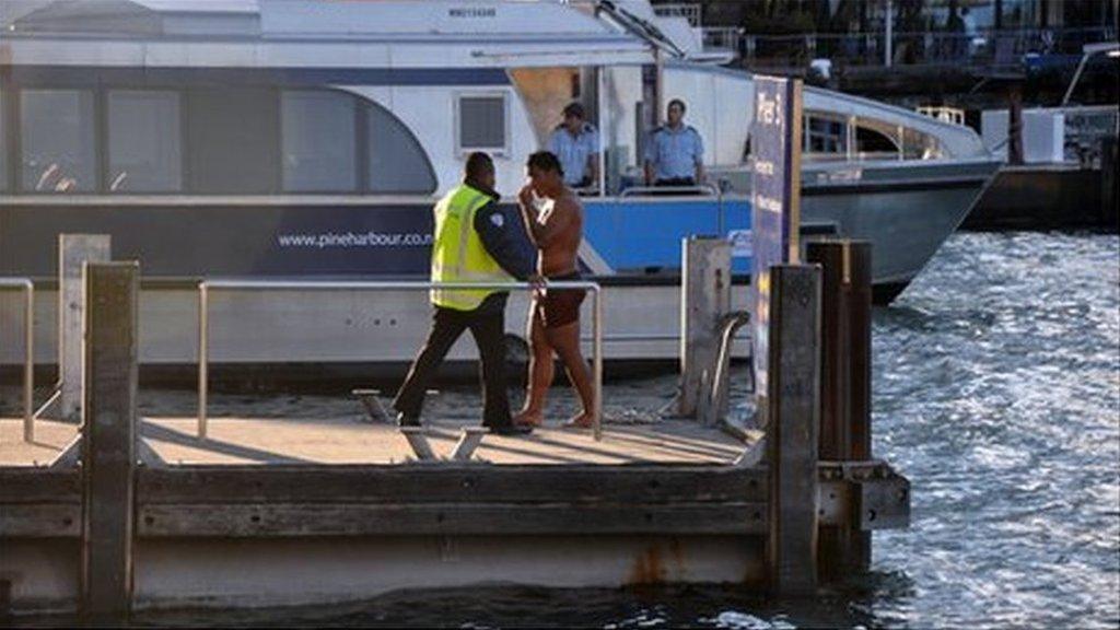 Manu Tuilagi in Auckland harbour