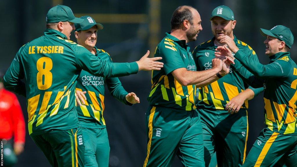 Guernsey celebrate a wicket