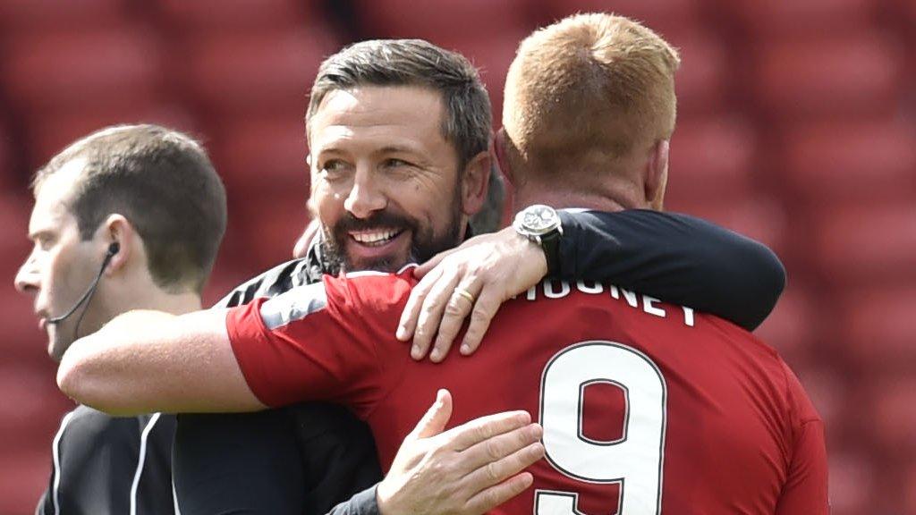 Derek McInnes and Adam Rooney