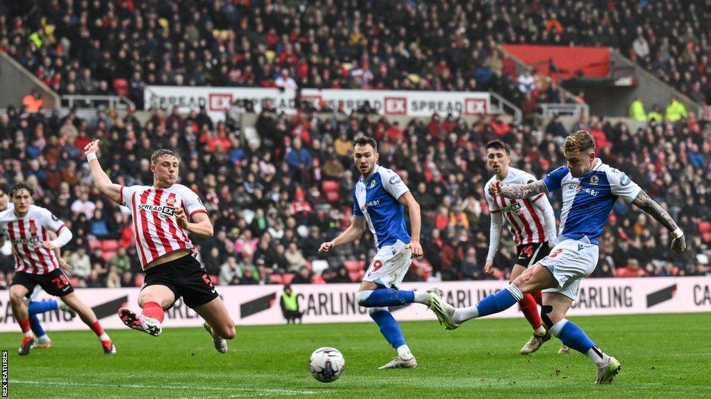 Sammie Szmodics scores his first goal at the Stadium of Light