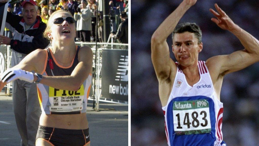 British athletes Paula Radcliffe & Jonathan Edwards