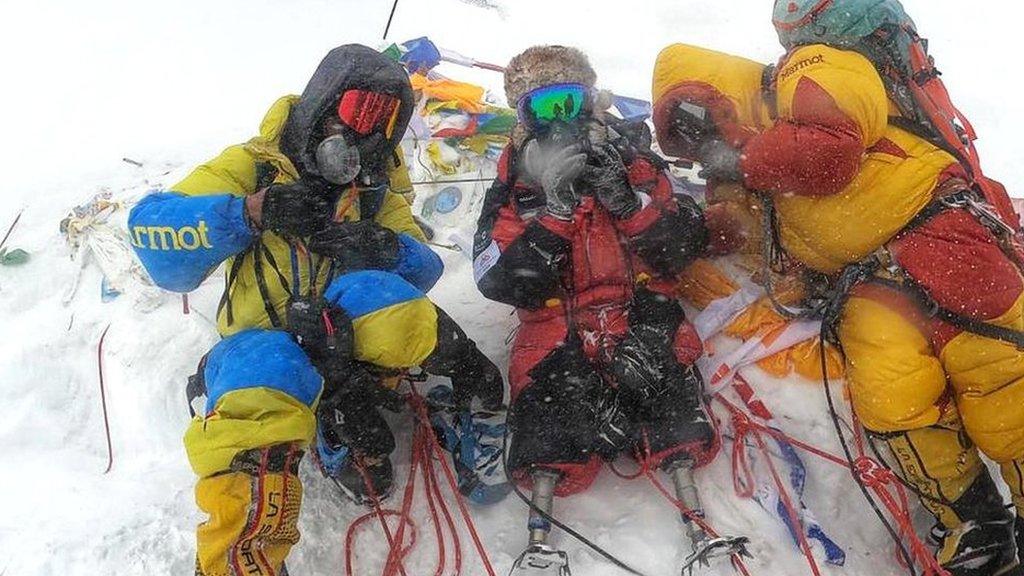 hari and team at top of everest