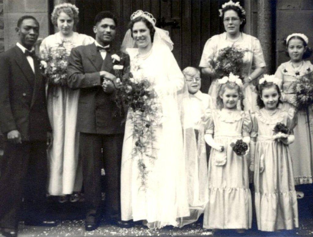 Harold and Pauline's wedding day, 1953