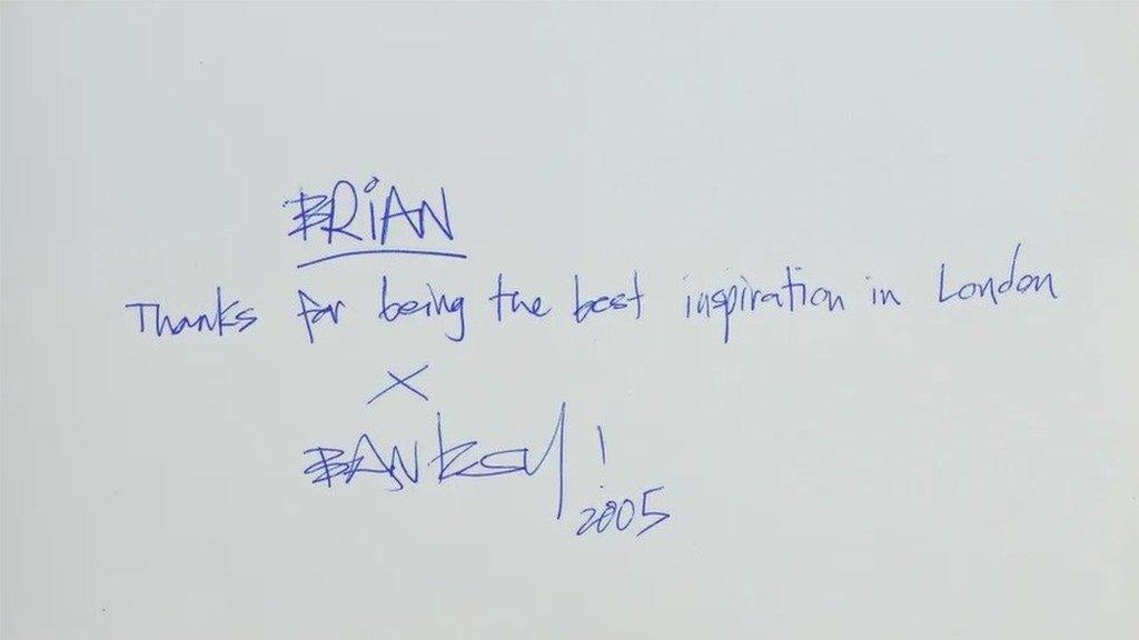 Handwritten message from Banksy