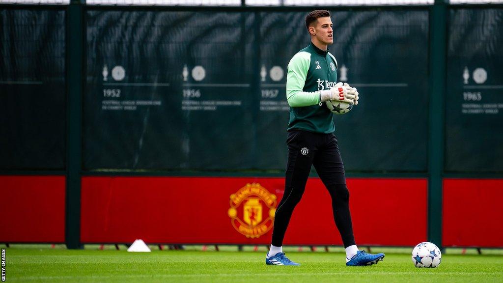 Radek Vitek of Manchester United in action during a first team training session at Carrington Training Ground on December 11, 2023 in Manchester, England