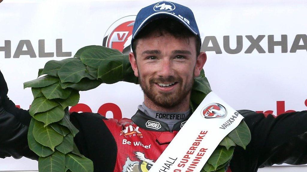 Glenn Irwin wins the feature race at the 2017 North West 200