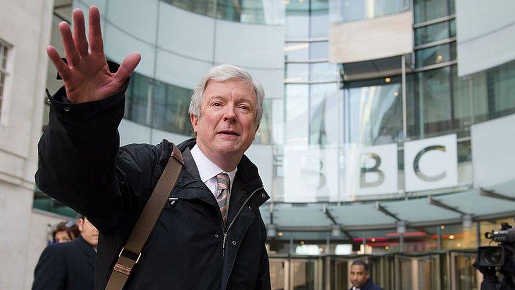 Tony Hall outside the BBC