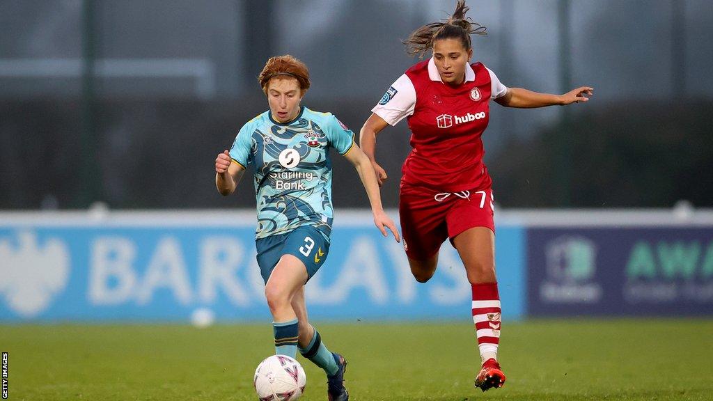 Abi Harrison during the game against Sunderland