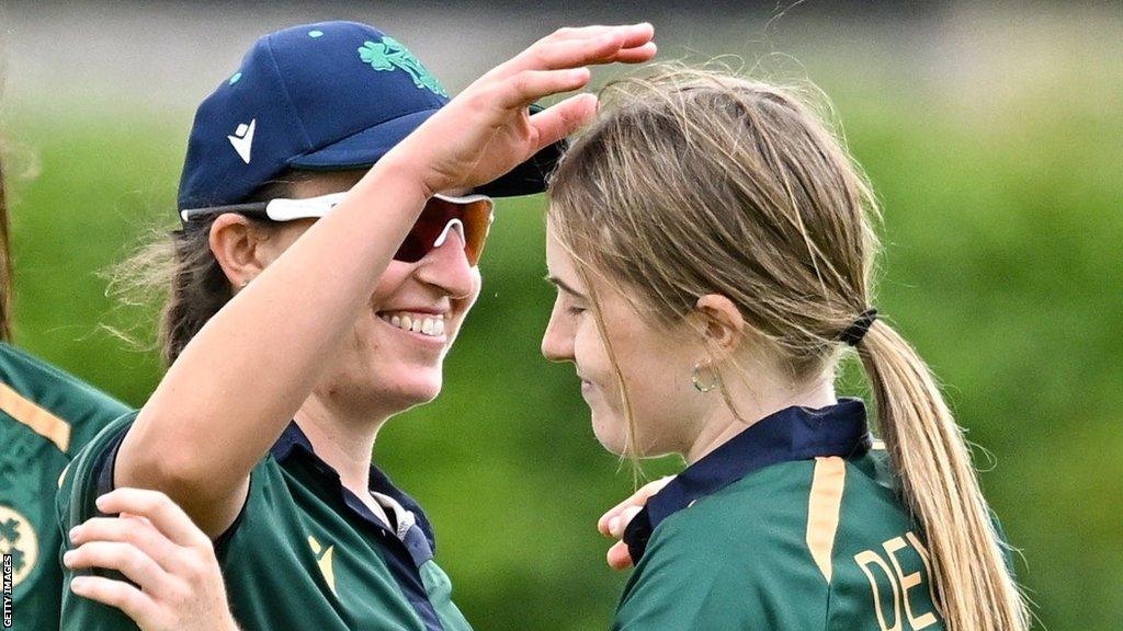 Ireland's star bowlers in Amstelveen Arlene Kelly (left) and Georgina Dempsey (right)