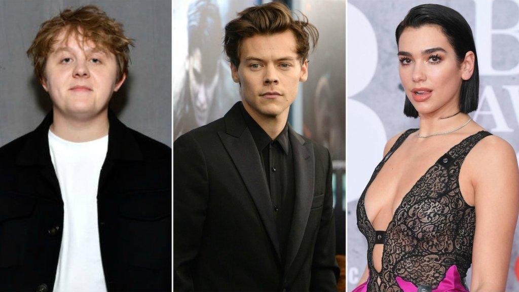 Lewis Capaldi, Harry Styles and Dua Lipa