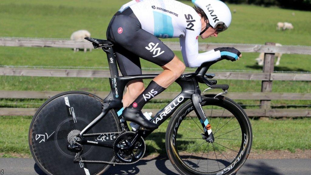 Geraint Thomas had never won the UK time trial title before