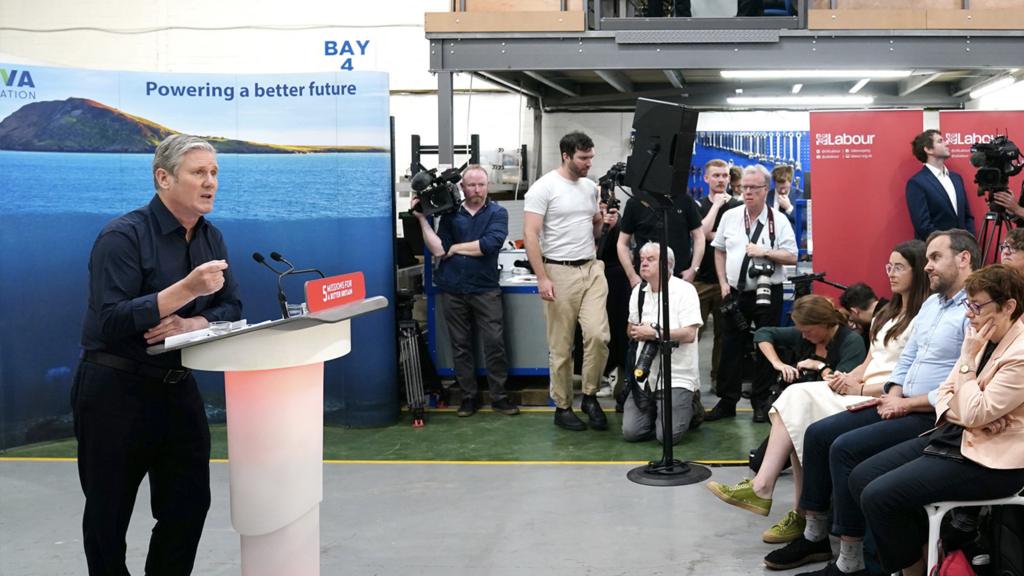 Labour leader Sir Keir Starmer speaking at the launch of the Labour party's mission on cheaper green power, setting out policies on clean energy, at Nova Innovation, Edinburgh. Picture date: Monday June 19, 2023