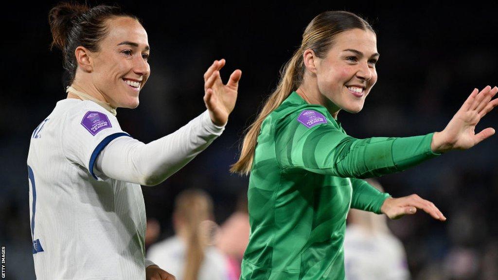 Lucy Bronze and Mary Earps