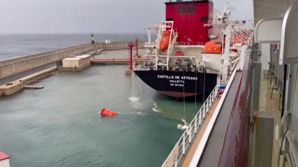 View of the ship after the collision