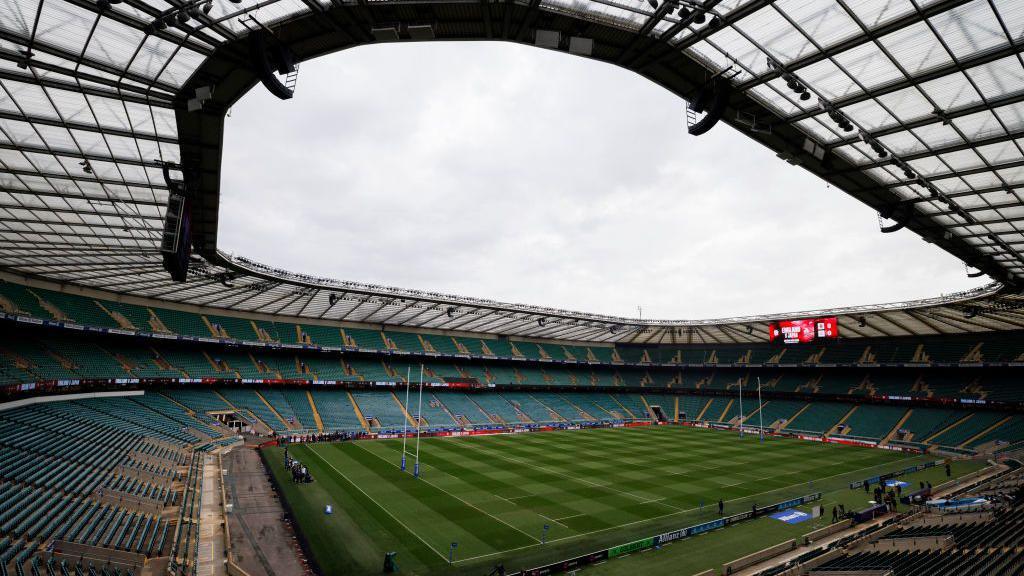 An empty Twickenham Stadium