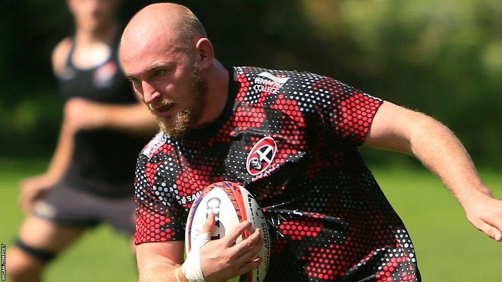 Josh King training with Cornish Pirates