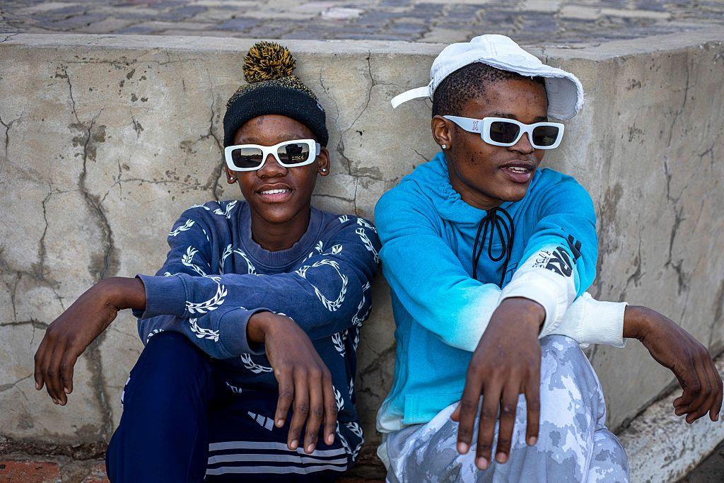 Riders wait for a best bike look contest during a bicycle gathering and competition on June 14, 2025 in Alabama, a township outside Klerksdorp, South Africa.