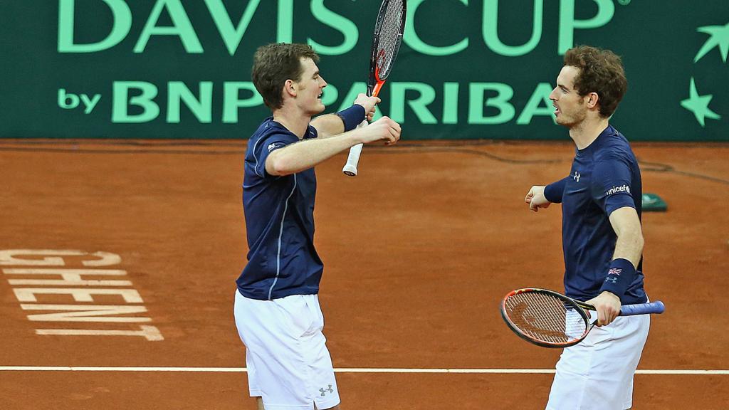 Andy Murray and Jamie Murray of Great Britain