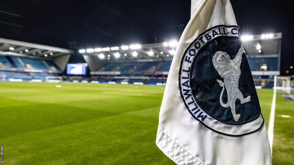 A corner flag at The Den, home of Millwall FC