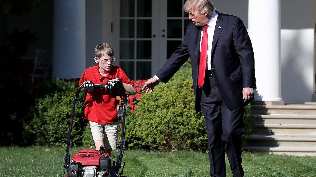 Frank and Trump on White House lawn