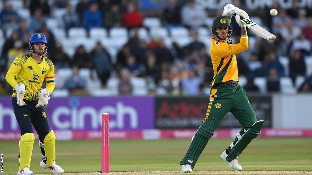 Alex Hales in action for Notts Outlaws against Durham