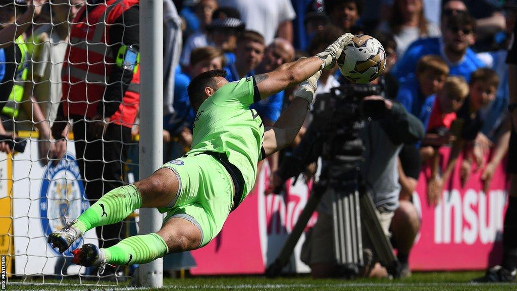 Stockport's Ben Hinchliffe saved two of the four penalties he faced