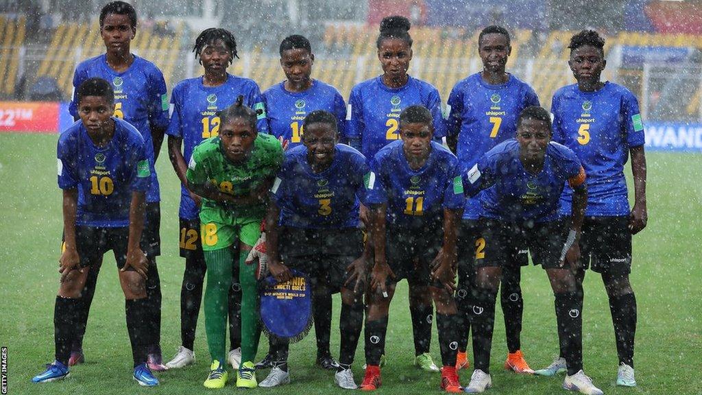 Tanzania's U17 team line up