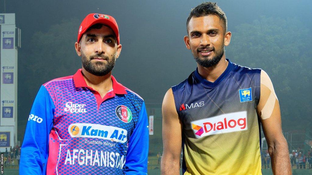 Afghanistan captain Hashmatullah Shahidi and Sri Lanka skipper Dasun Shanaka after the ODI series was drawn