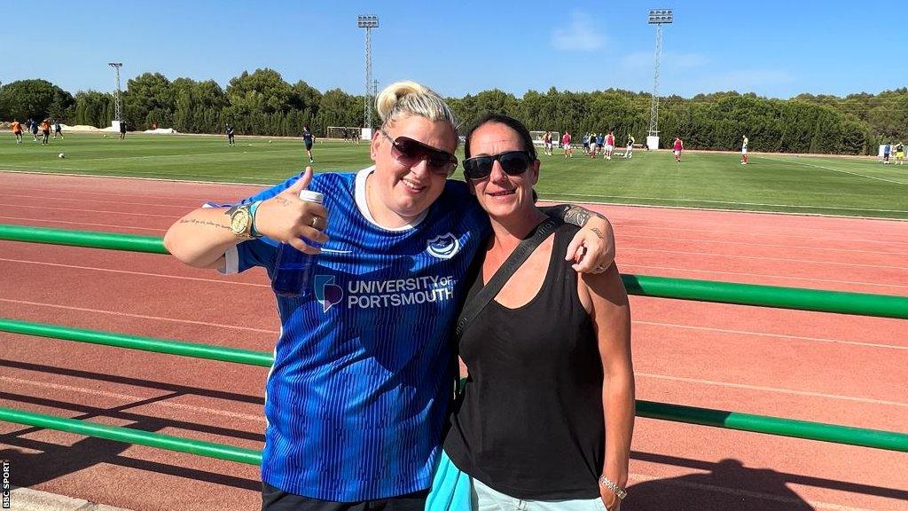 Meet the diehard Portsmouth football fans who've followed their team to an old fishing village in Spain on pre-season training camp.