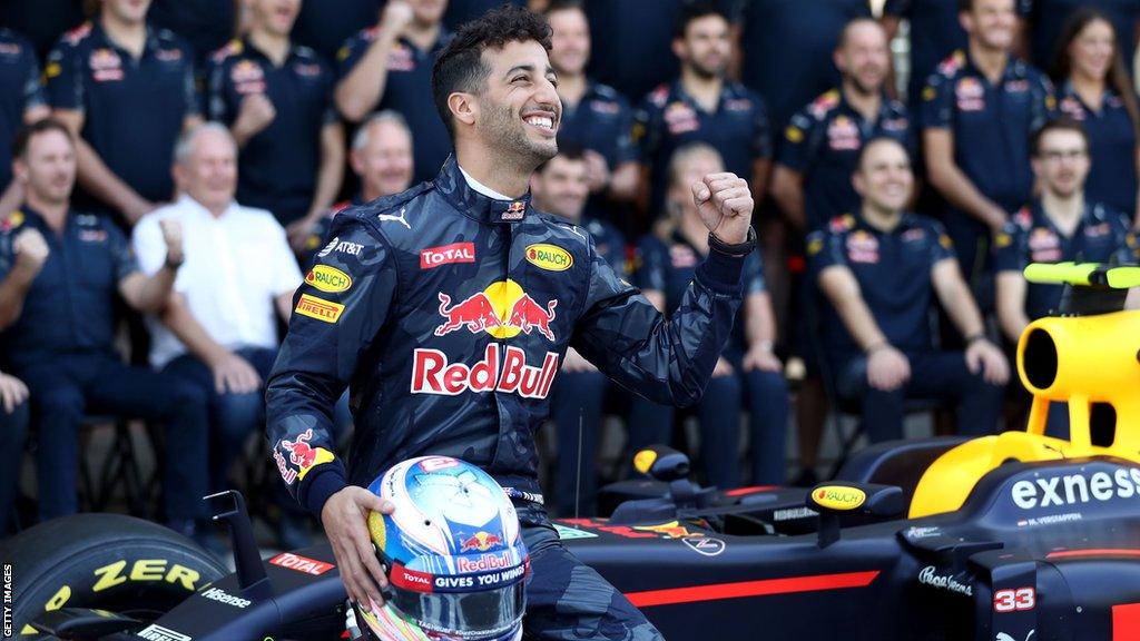 Daniel Ricciardo celebrates