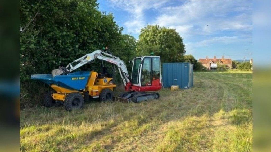 A digger on the greenfield site in Henstridge