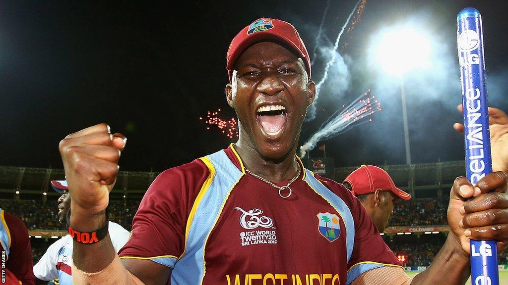 Daren Sammy celebreates after T20 World Cup win