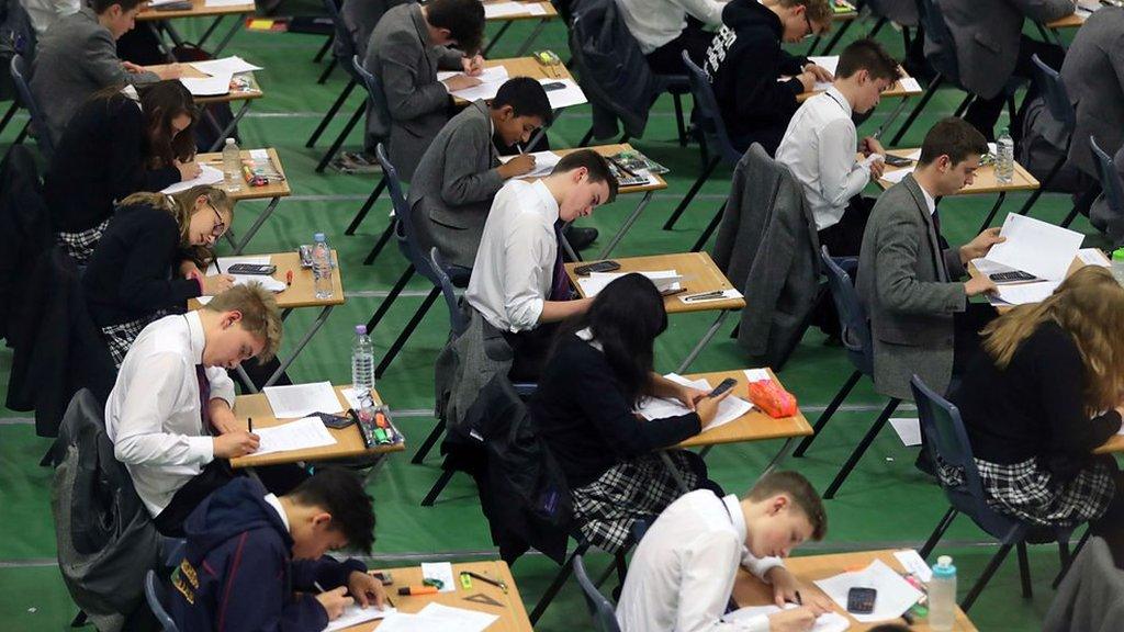 Pupils in an exam