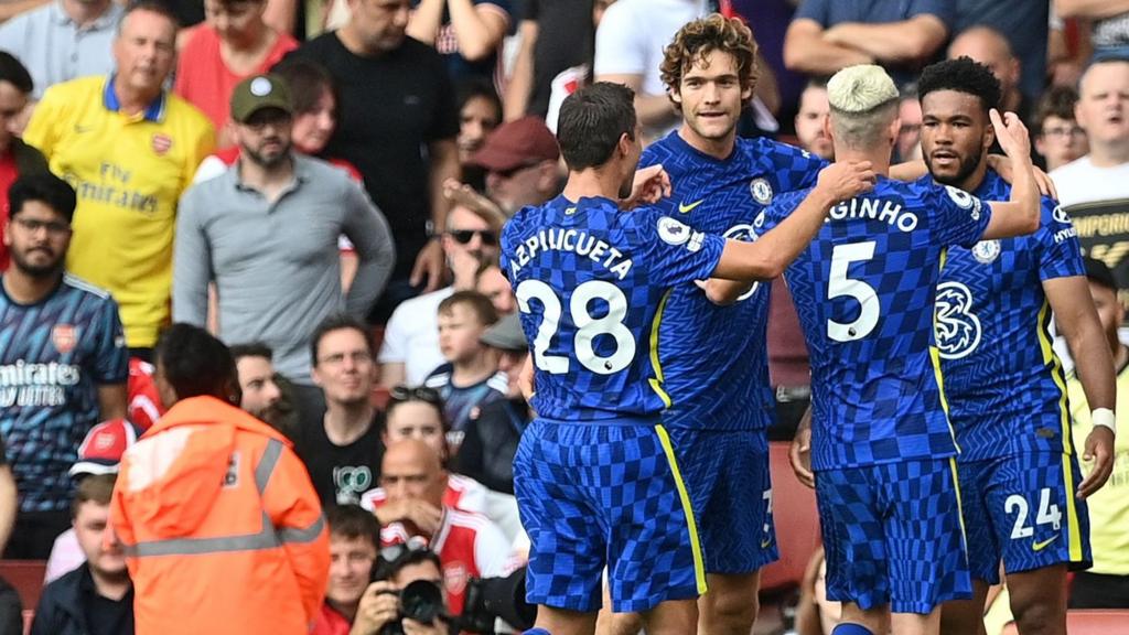 Chelsea celebrate their second goal