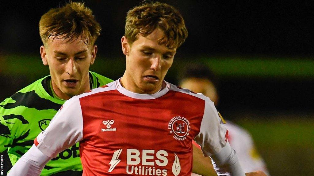 Lewis Warrington playing for Fleetwood Town