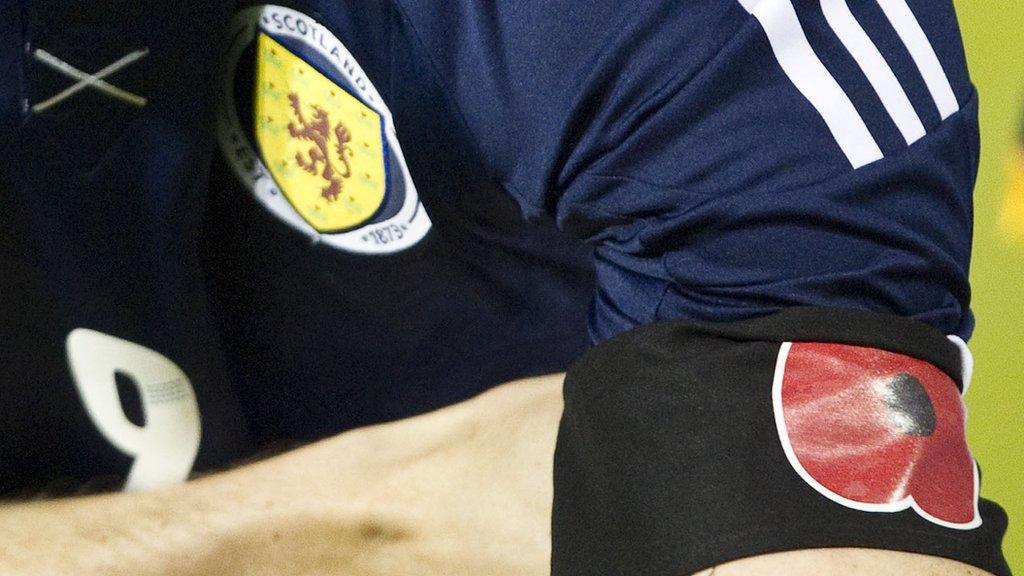 The Scotland players wore armbands with poppies against Cyprus in 2011