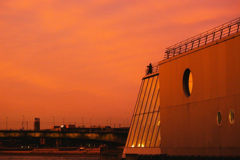 orange sky over Cologne