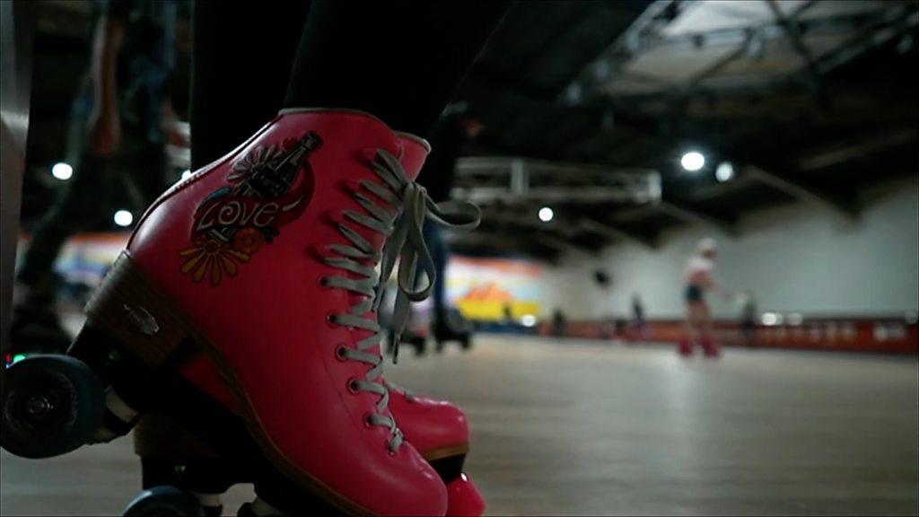 A roller skate on the rink at Rollerworld in Colchester