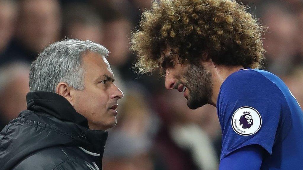 Marouane Fellaini and Jose Mourinho