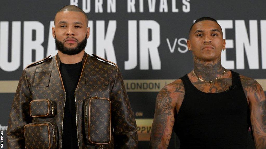 Chris Eubank Jr and Conor Benn pose for cameras in October 2022