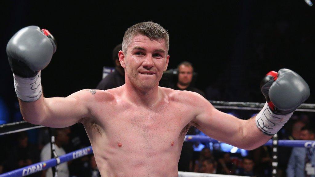 Liam Smith celebrates a win