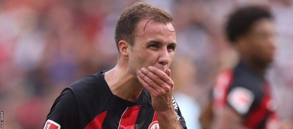 Mario Goetze of Eintracht Frankfurt reacts during the Bundesliga match between Eintracht Frankfurt and 1. FC Köln at Deutsche Bank Park