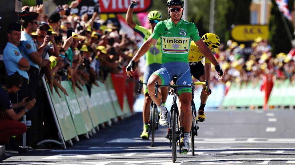 Peter Sagan celebrates