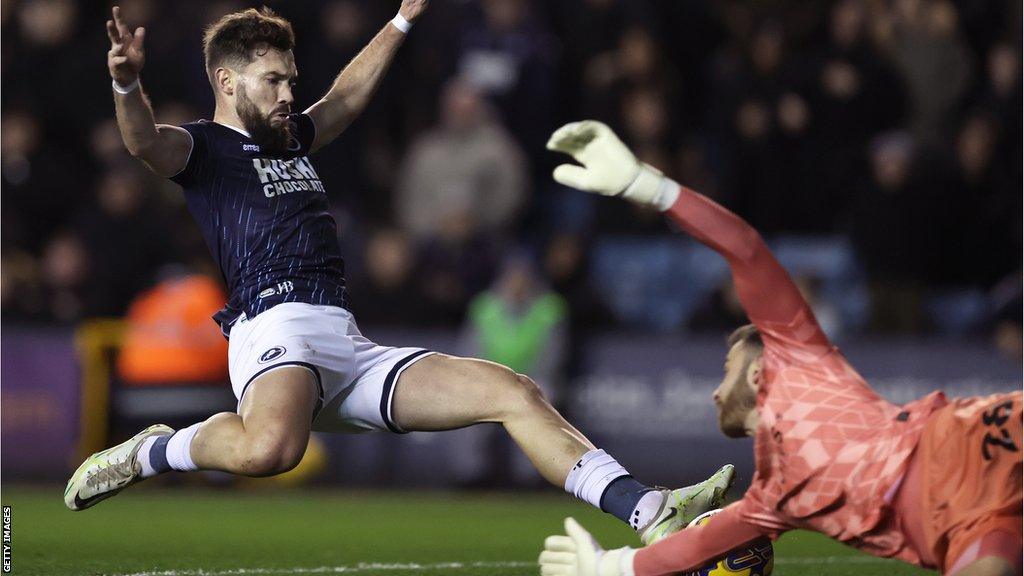 Tom Bradshaw scores for Millwall