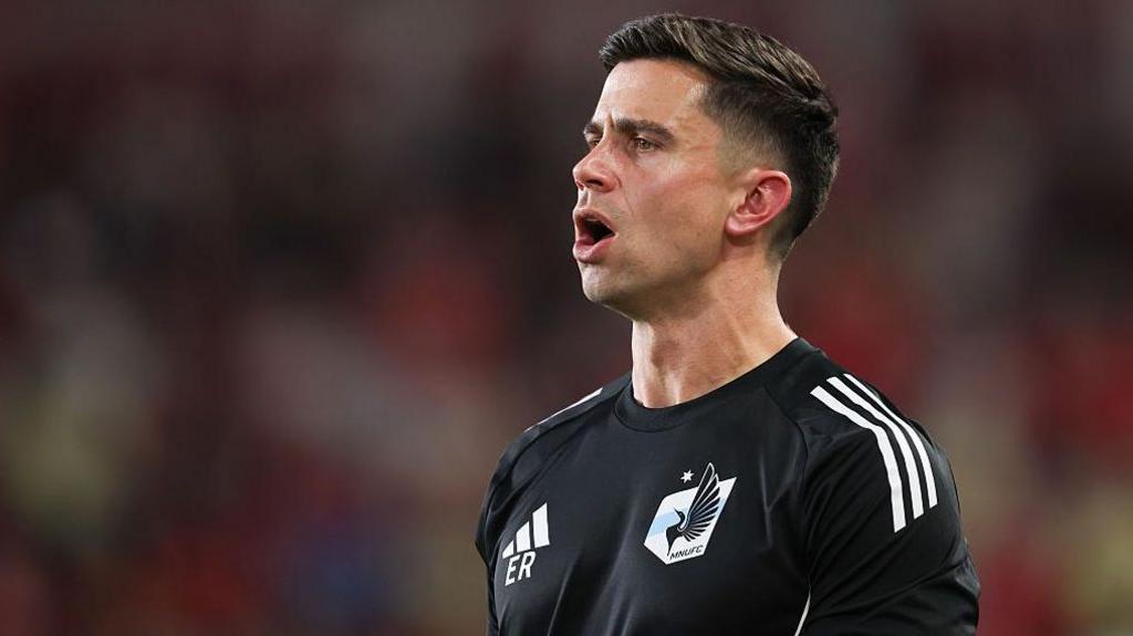 Eric Ramsay shouts from the touchline