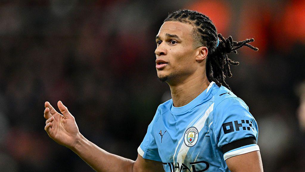 Nathan Ake in action for Manchester City in January